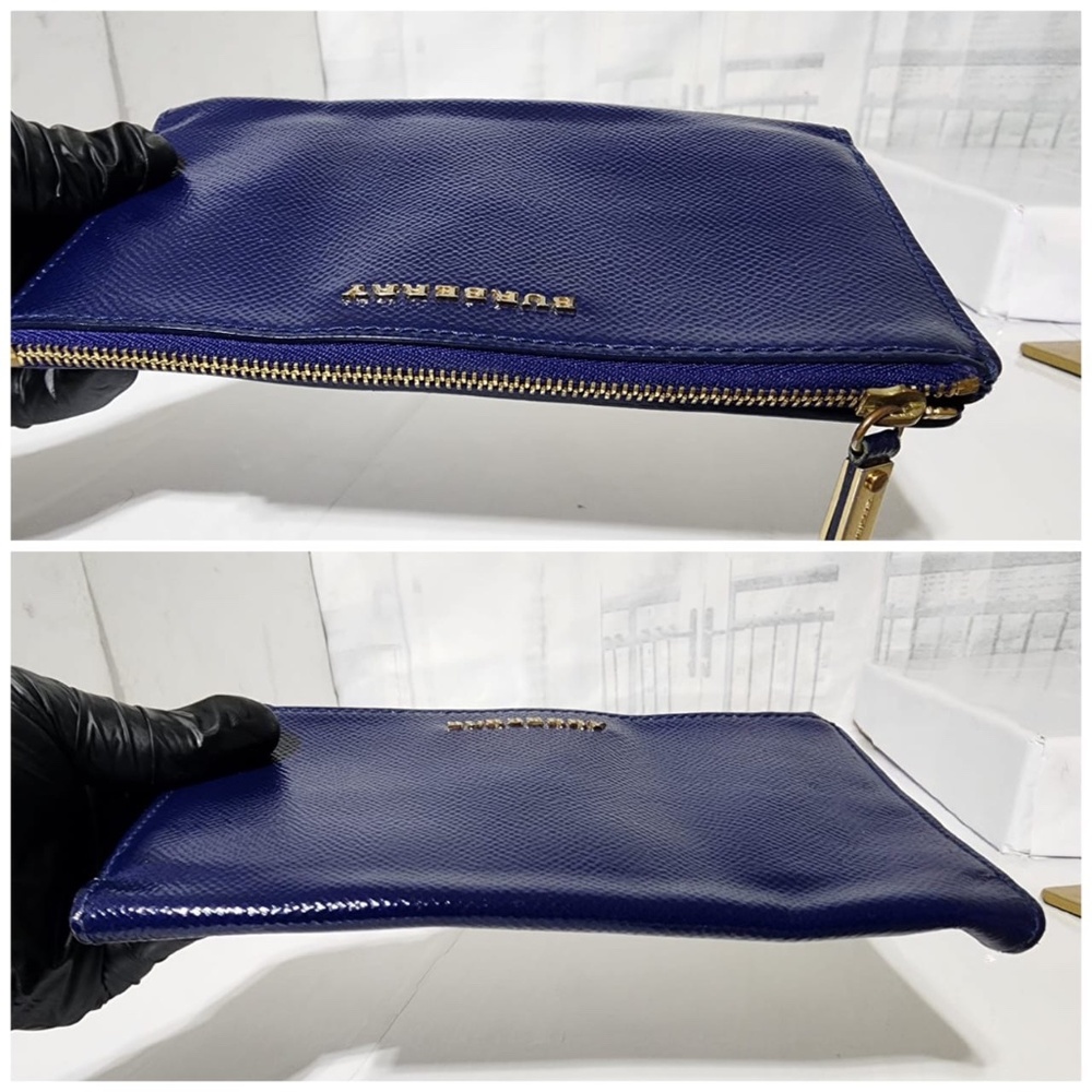 Authentic BURBERRY Patent Constantine Continental Wallet Blue - Picture 7 of 14